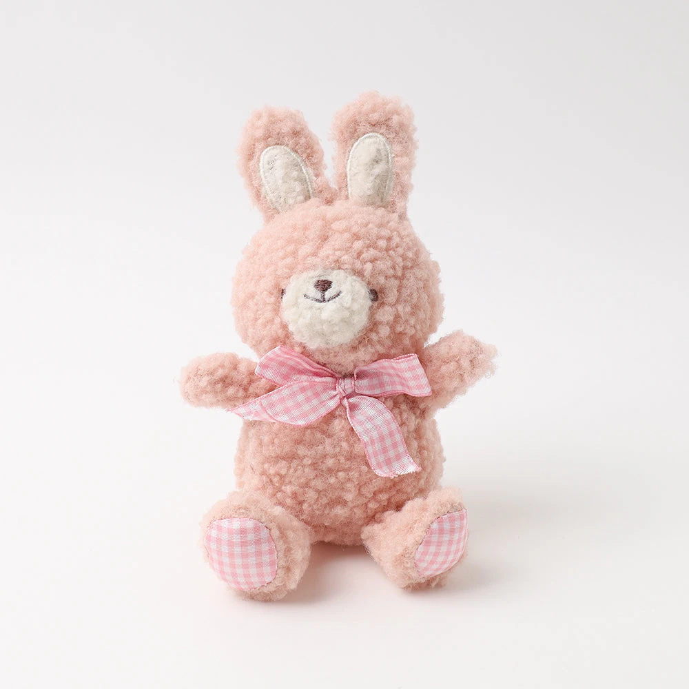 product_image_1763709783.webp うさぎさんギンガムチェックリボンぬいぐるみ - Image 1