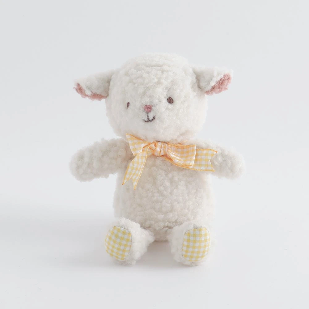 product_image_1763710203.webp ひつじさんギンガムチェックリボンぬいぐるみ - Image 1
