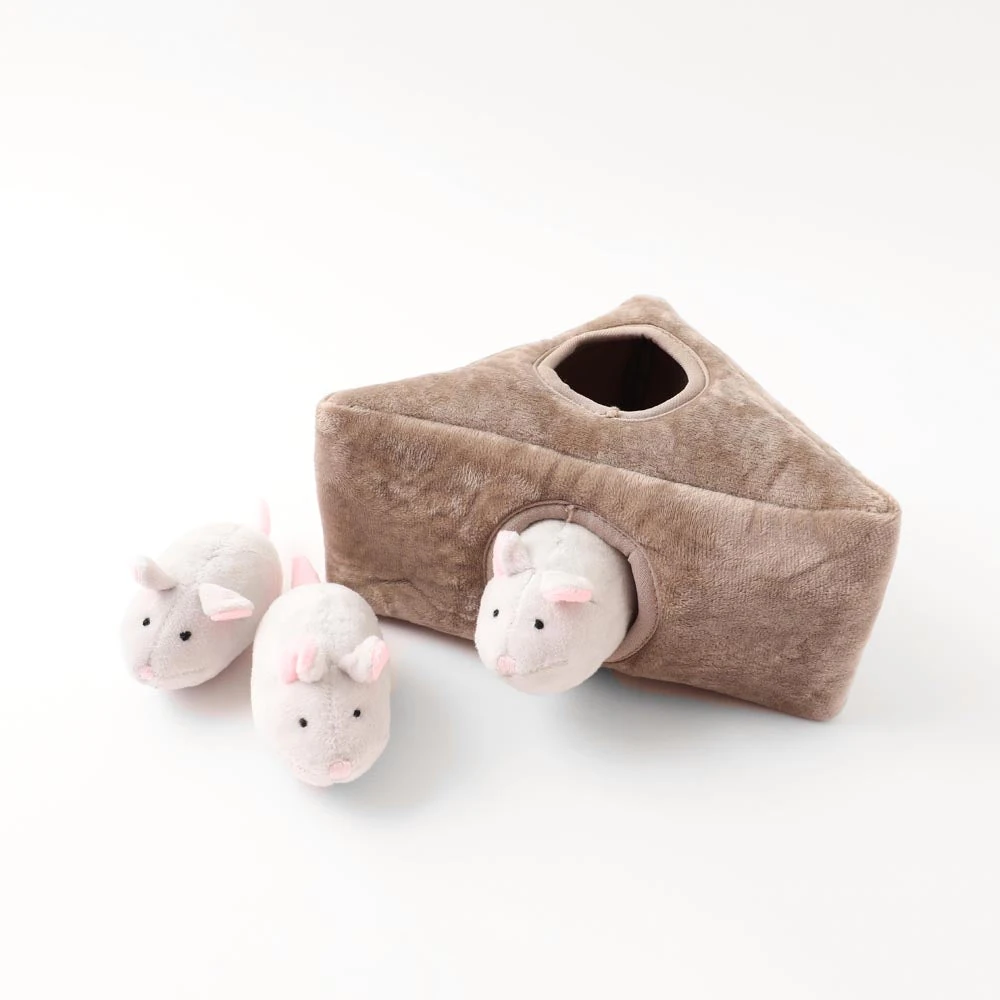 product_image_1763719454.webp 3匹のねずみさんのおもちゃ おうち付 - Image 1