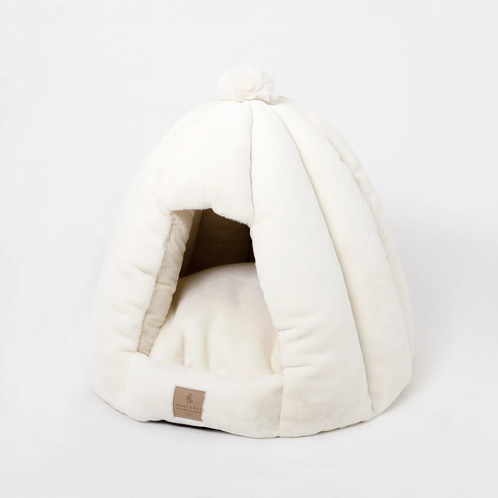 product_image_1763721789.webp ファードーム型セミクローズドファーペットハウス クッション付 - Image 1