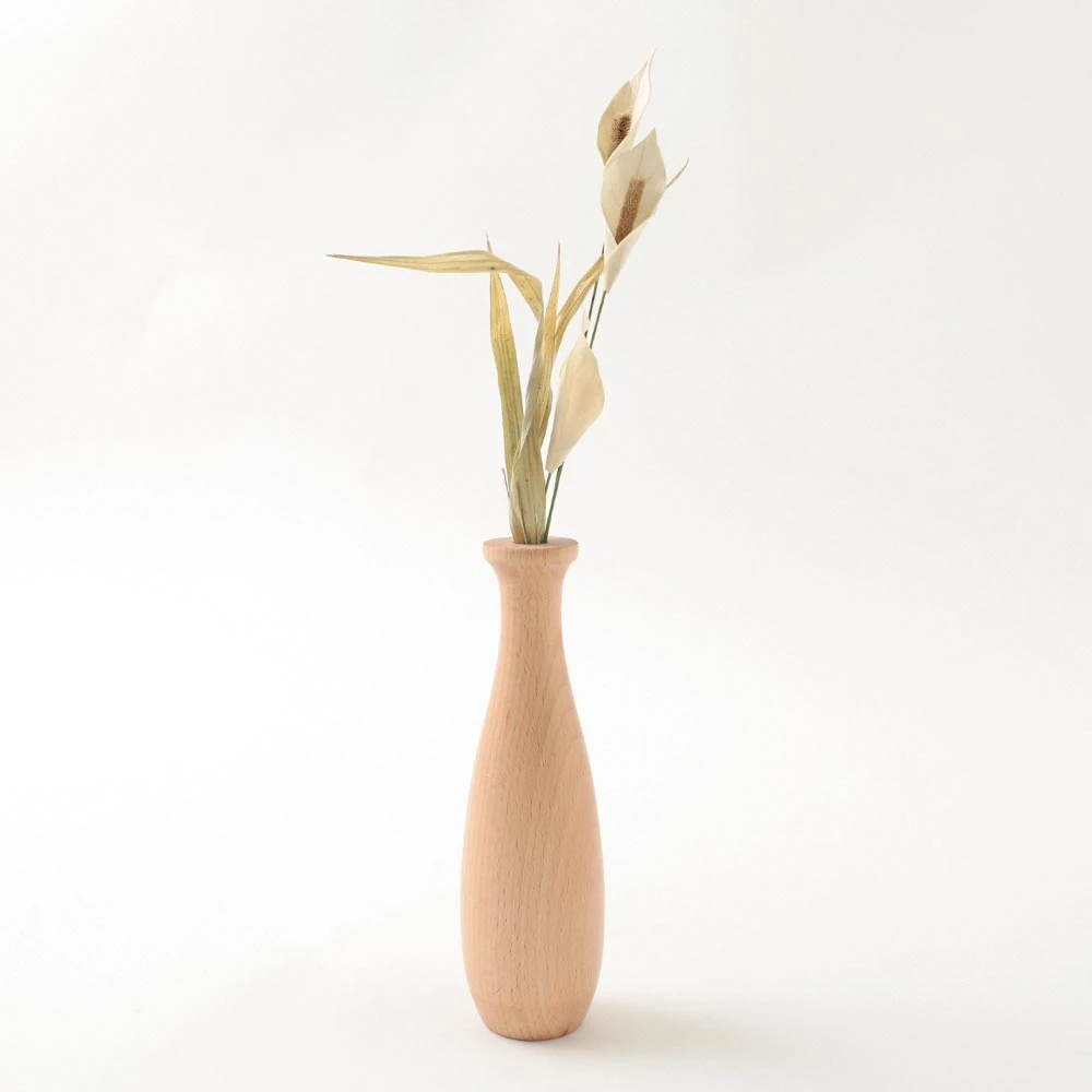 product_image_1763725414.webp ドライフラワー用ウッドトールフラワーベース - Image 1