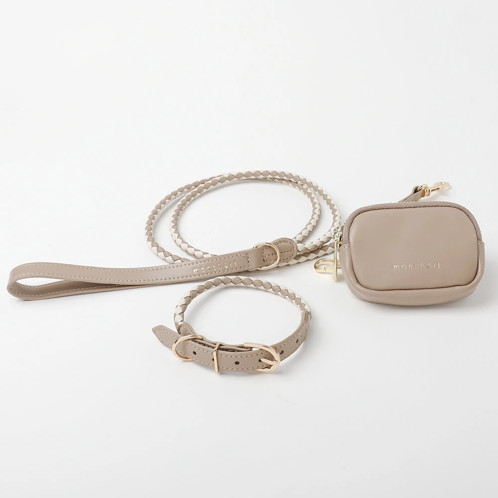 product_image_1763952235.webp フェイクレザーメッシュMIXカラー+リードSET - Image 1