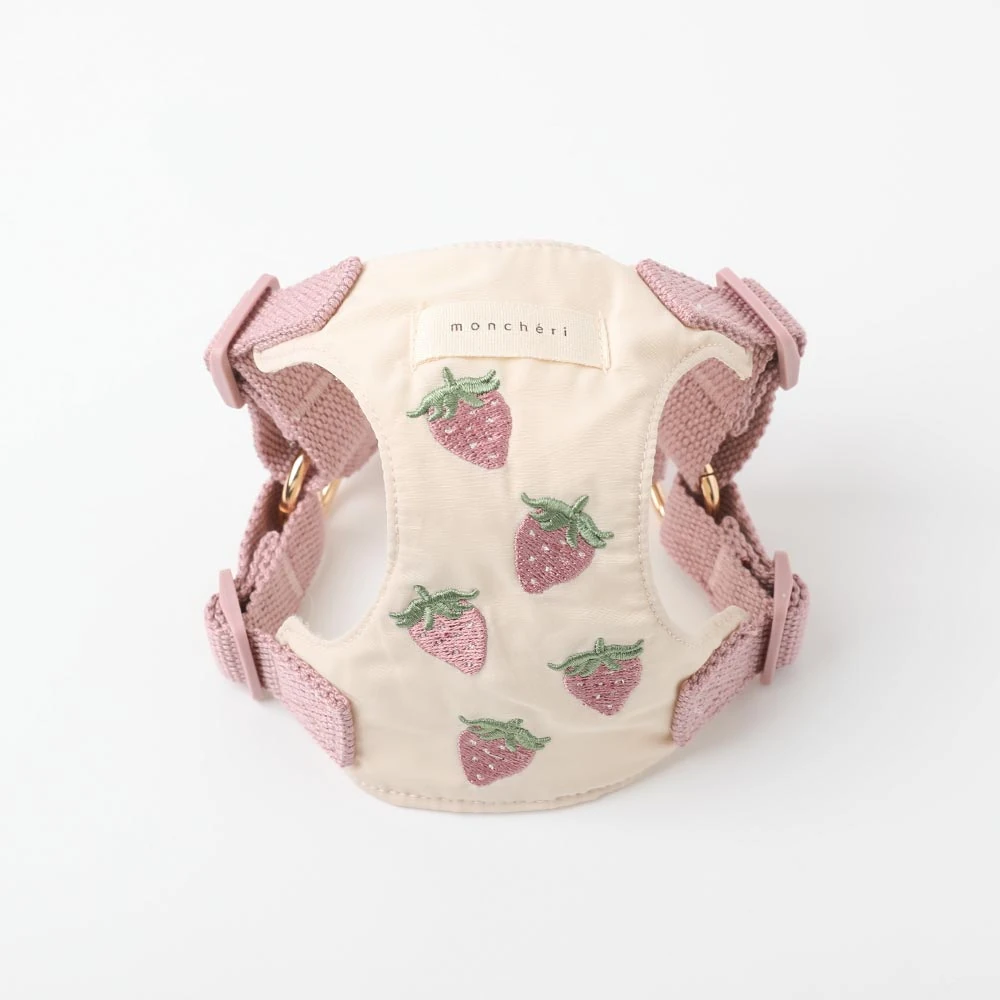 product_image_1763953726.webp 冷感いちご柄ハーネス+リードSET【名入れ刺繍対応】 - Image 1