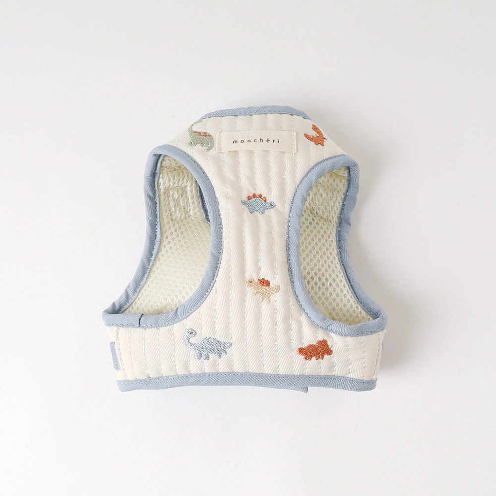 product_image_1763955649.webp 恐竜柄刺繍ハーネス+リードSET【名入れ刺繍対応】 - Image 1