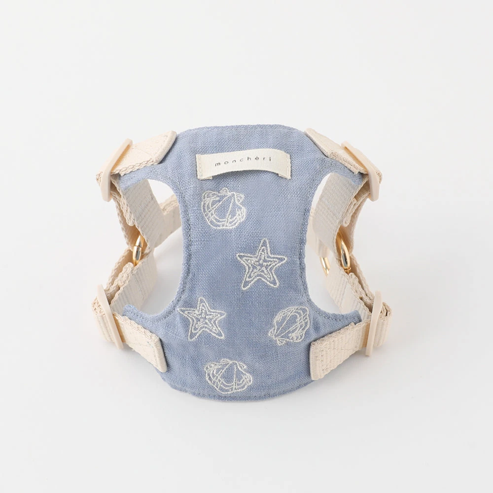 product_image_1763956051.webp 冷感シェルヒトデ柄ハーネス+リードSET【名入れ刺繍対応】 - Image 1