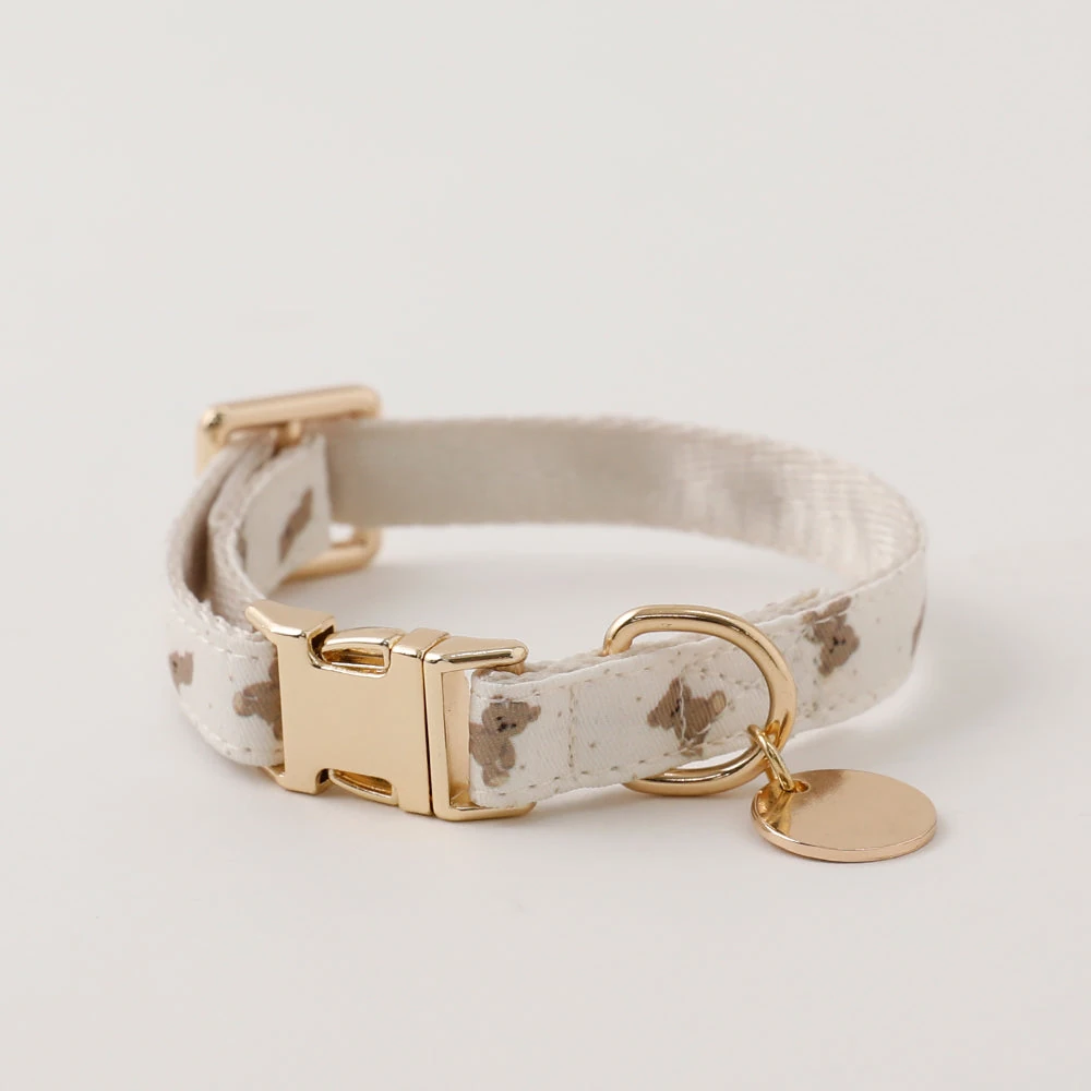 product_image_1763958844.webp くまさんプリントバックルカラー+リードSET【名入れ彫刻対応】 - Image 1