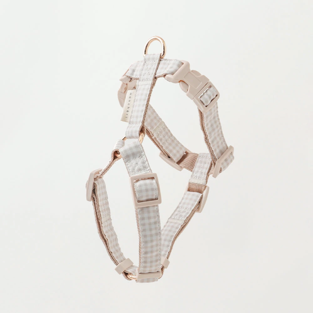 product_image_1763959325.webp ギンガムチェックハーネス+リードSET【名入れ刺繍対応】 - Image 1