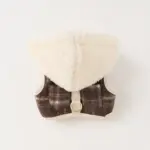 ファーフード付チェックハーネス+リードSET【名入れ刺繍対応】 - Image 3